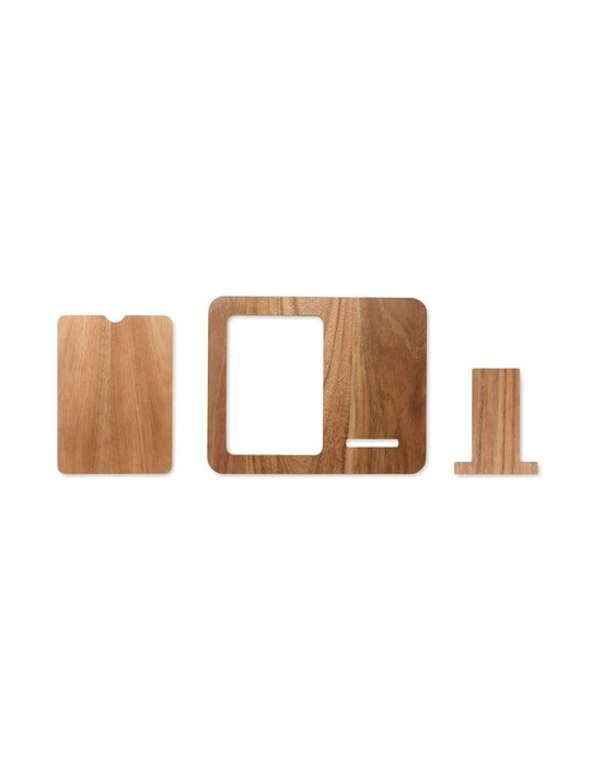 FINWOOD Cadre acacia et chargeur 15W