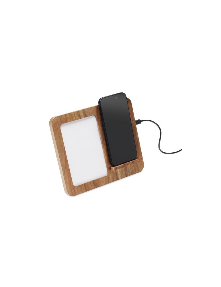 FINWOOD Cadre acacia et chargeur 15W