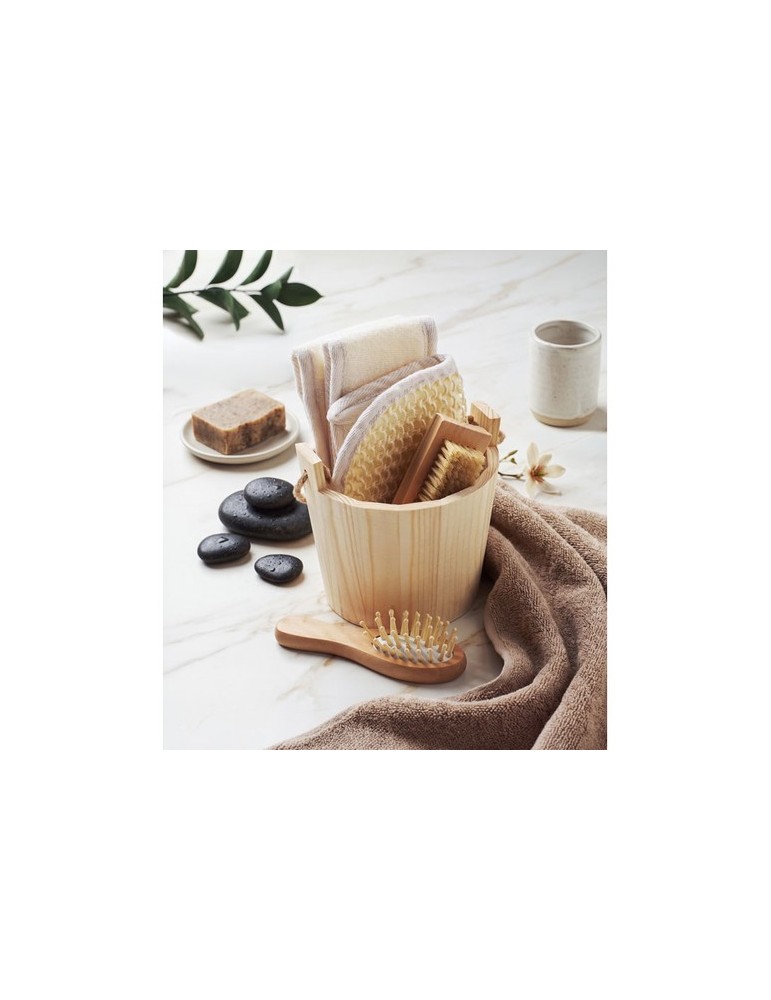 SELFCARE Coffret de bain baquet en bois