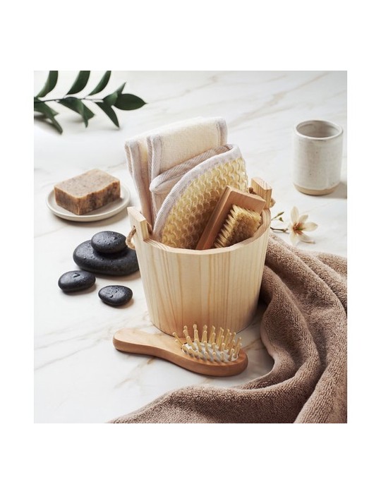 SELFCARE Coffret de bain baquet en bois