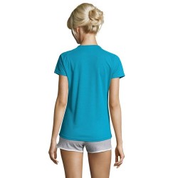 T-shirt Femme Personnalisé Sportif 140g - Sporty Women Matières : PET Taille textile : XXL Couleurs : bleu aqua marquage couleur