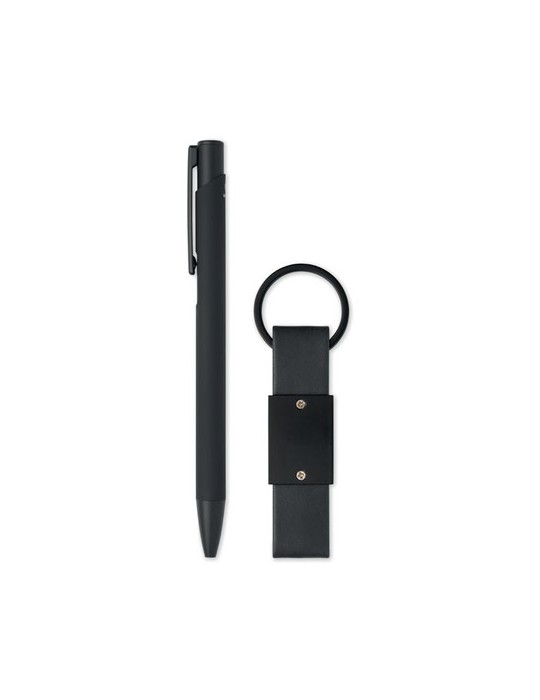 ESCRI SET Set stylo à bille et porte-clés en