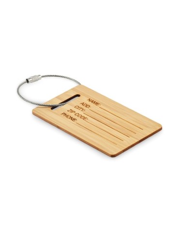 MIO Étiquette de bagage en bambou