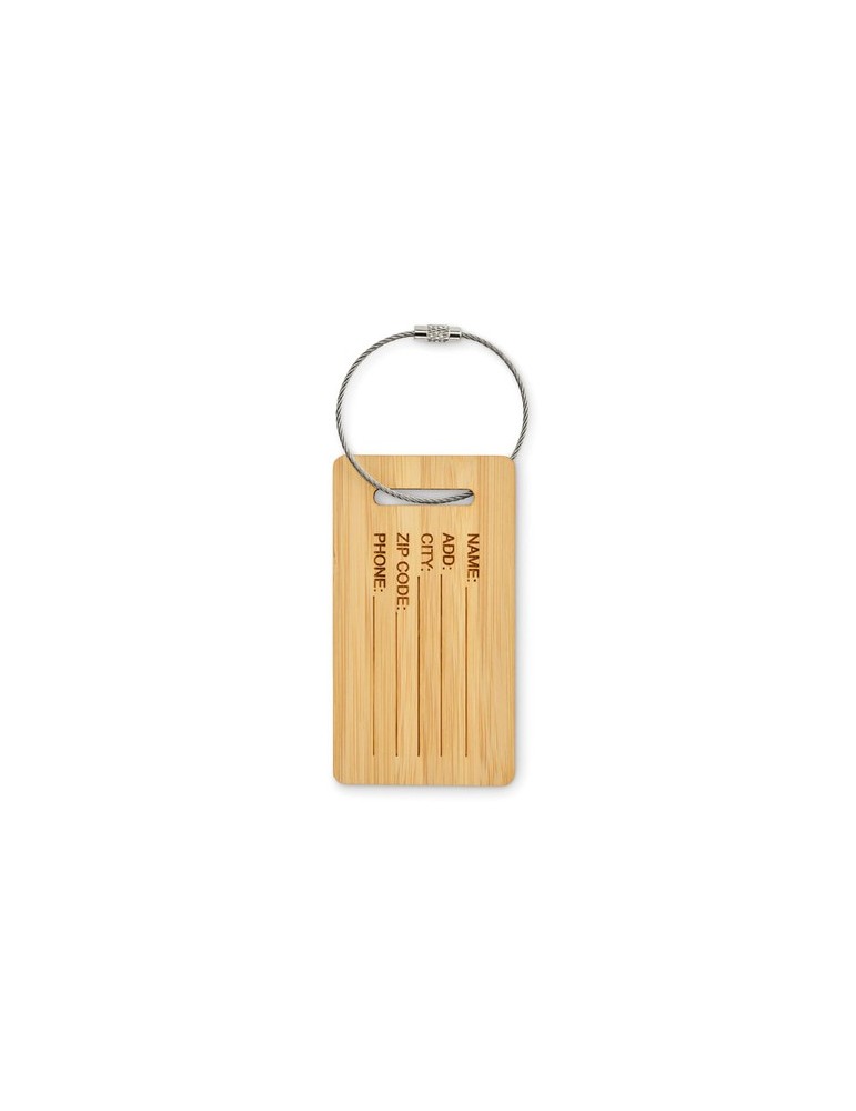 MIO Étiquette de bagage en bambou