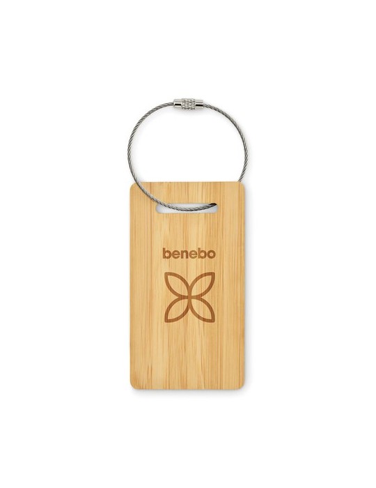 MIO Étiquette de bagage en bambou