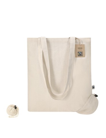Sac Pliable Personnalisé Fairtrade Kieran Couleurs : NATURELLE