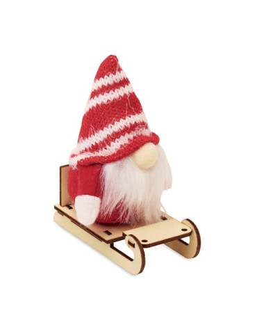 FROSTY SLEIGH Lutin sur un traîneau en bois
