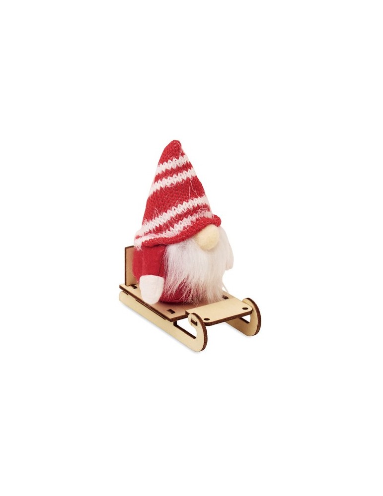 FROSTY SLEIGH Lutin sur un traîneau en bois