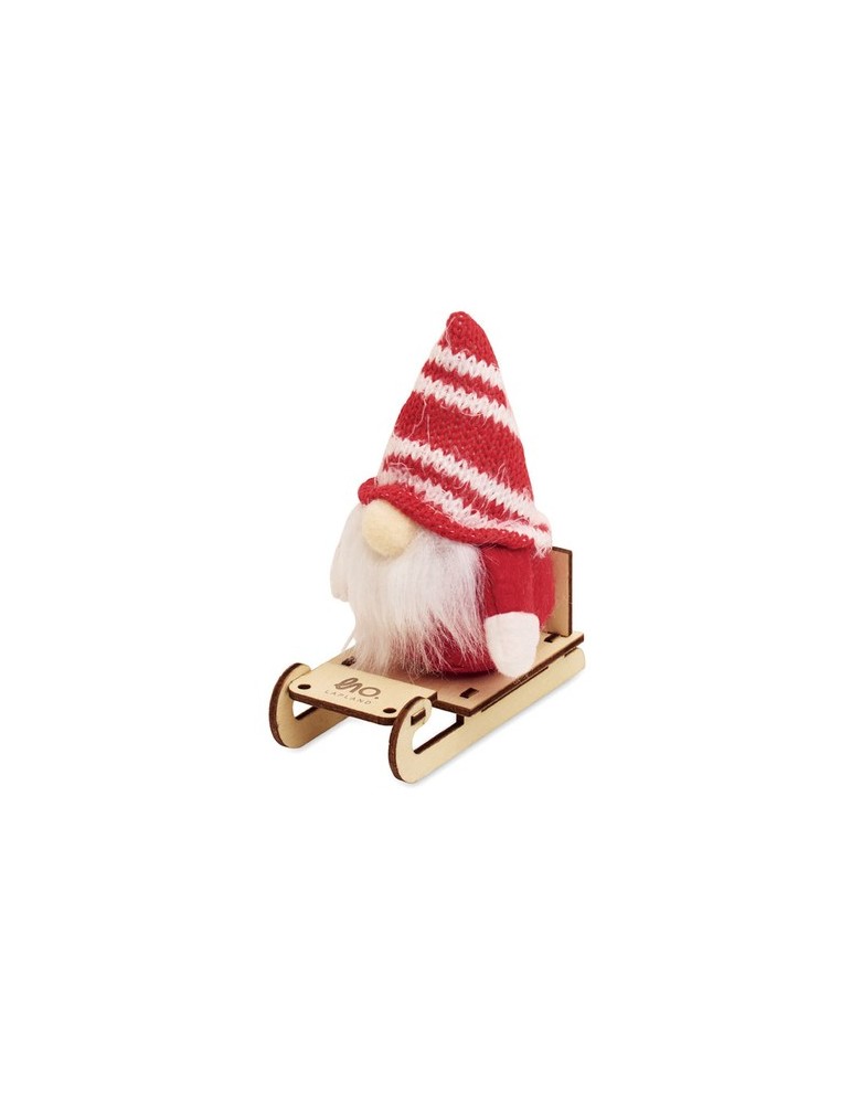 FROSTY SLEIGH Lutin sur un traîneau en bois