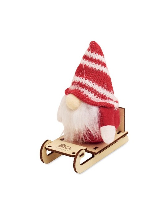 FROSTY SLEIGH Lutin sur un traîneau en bois