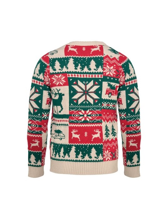 SHIMIS Pull de Noël tricoté S-M