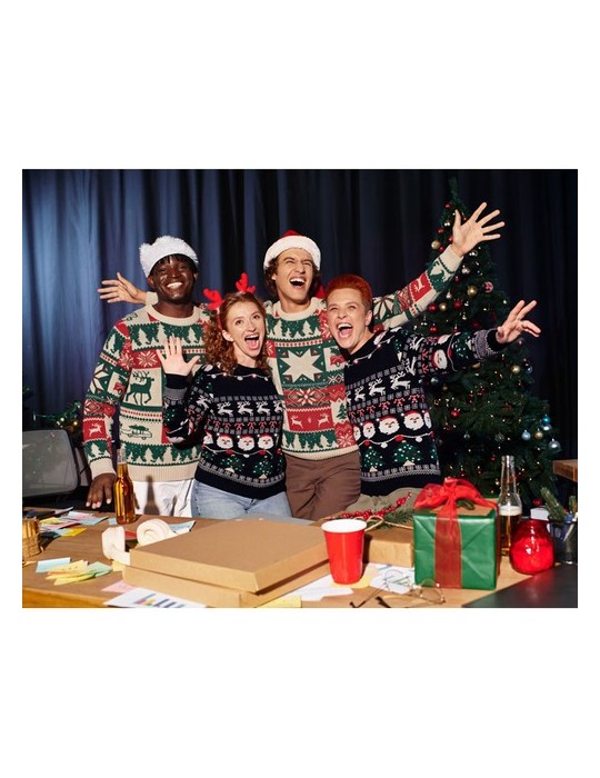 SHIMIS Pull de Noël tricoté S-M