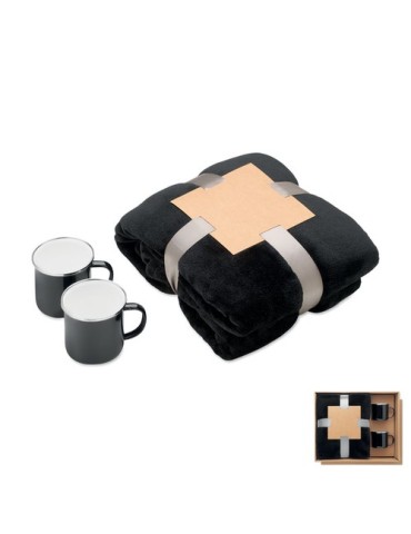 AGRADABLE Ensemble couverture et 2 mugs