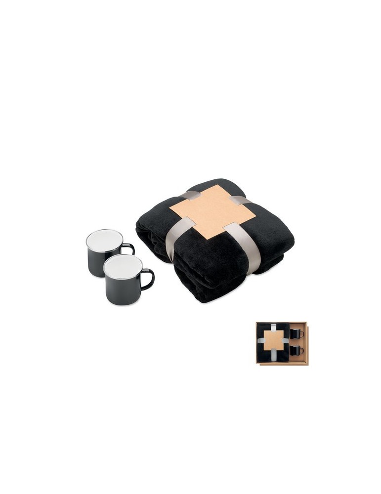 AGRADABLE Ensemble couverture et 2 mugs