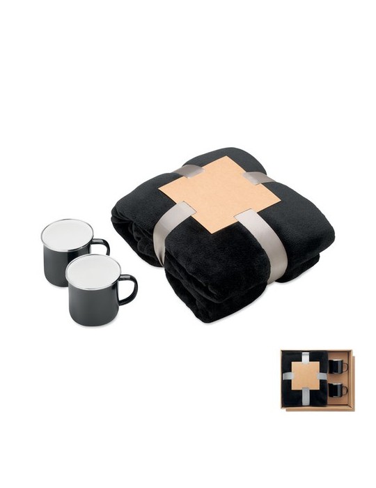 AGRADABLE Ensemble couverture et 2 mugs