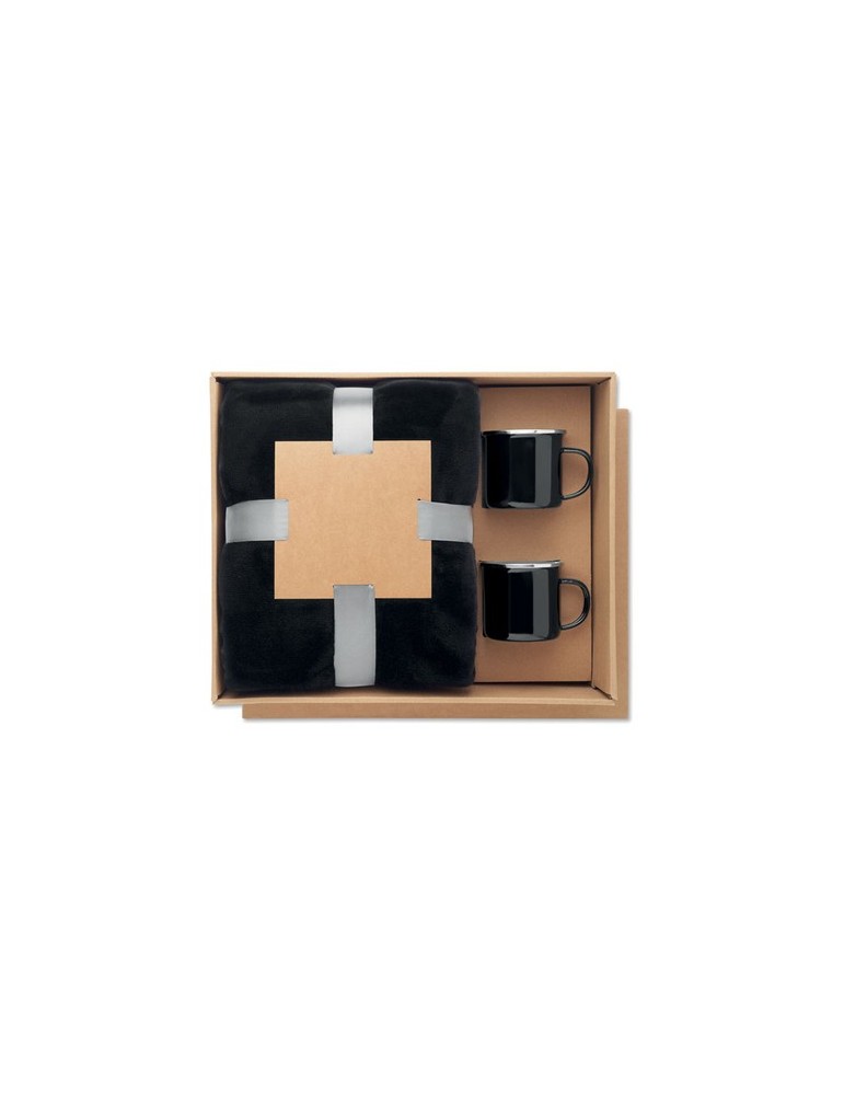 AGRADABLE Ensemble couverture et 2 mugs