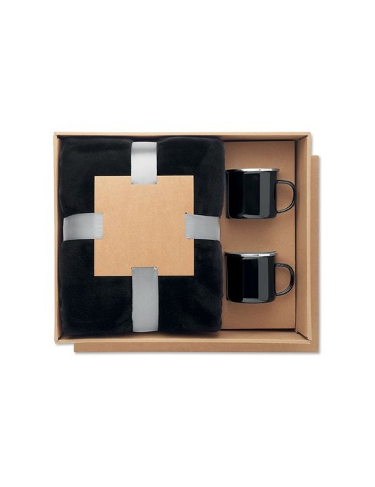 AGRADABLE Ensemble couverture et 2 mugs