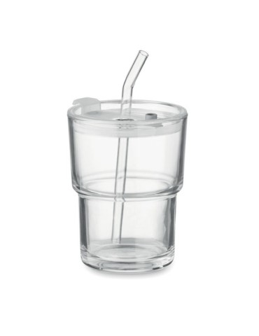 Gobelet verre et paille 400ml SIP personnalisable