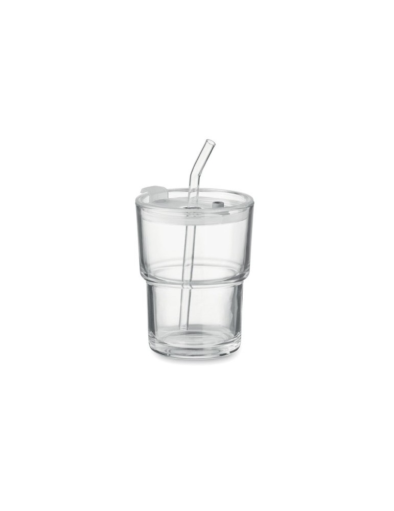Gobelet verre et paille 400ml SIP personnalisable