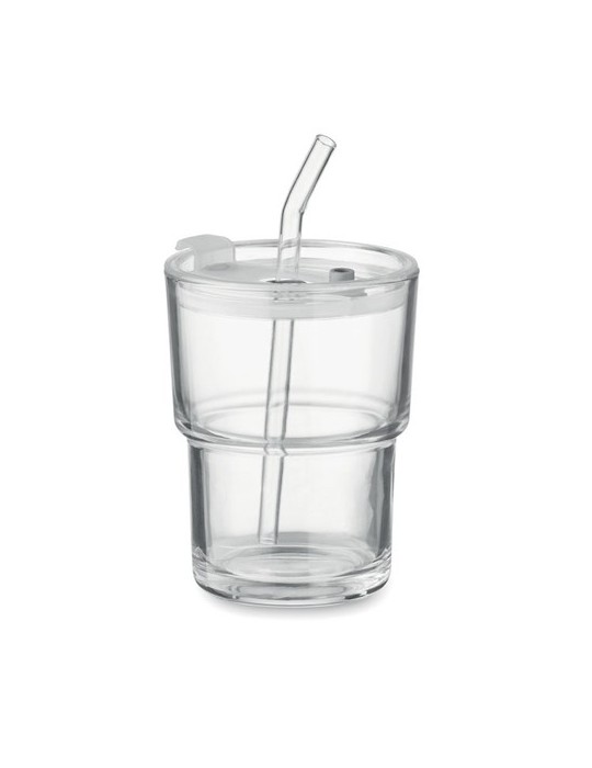 Gobelet verre et paille 400ml SIP personnalisable