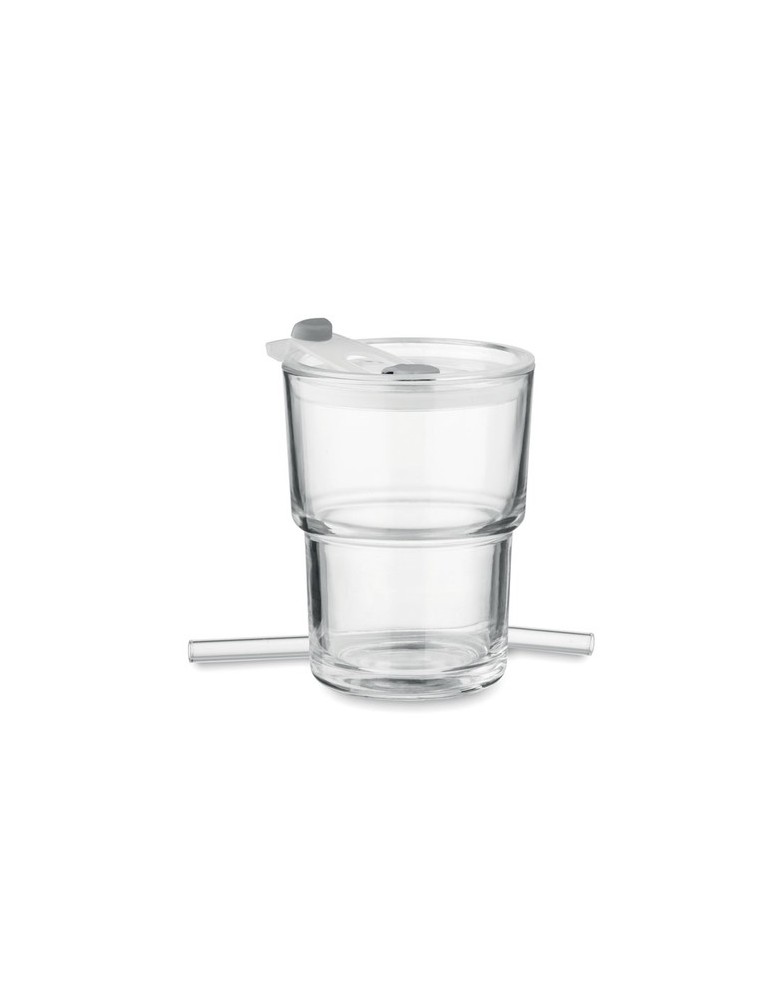 Gobelet verre et paille 400ml SIP personnalisable