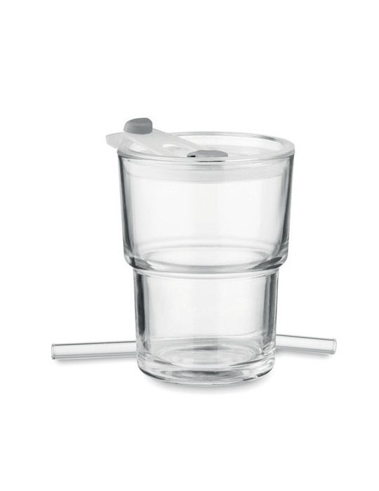 Gobelet verre et paille 400ml SIP personnalisable