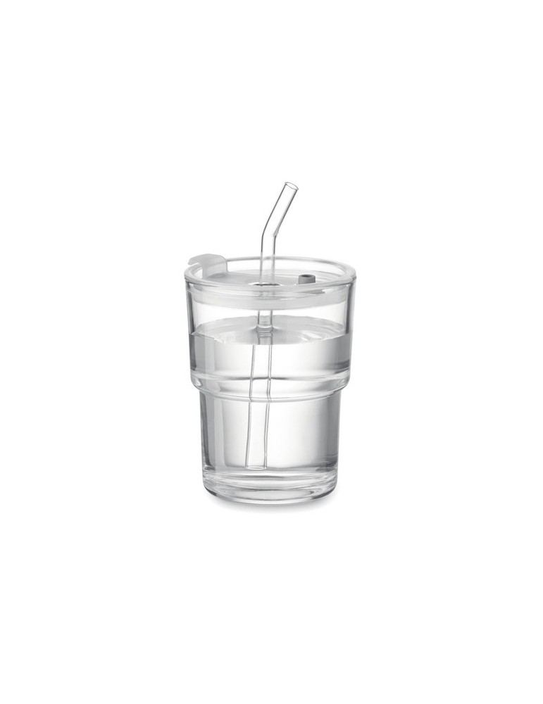 Gobelet verre et paille 400ml SIP personnalisable
