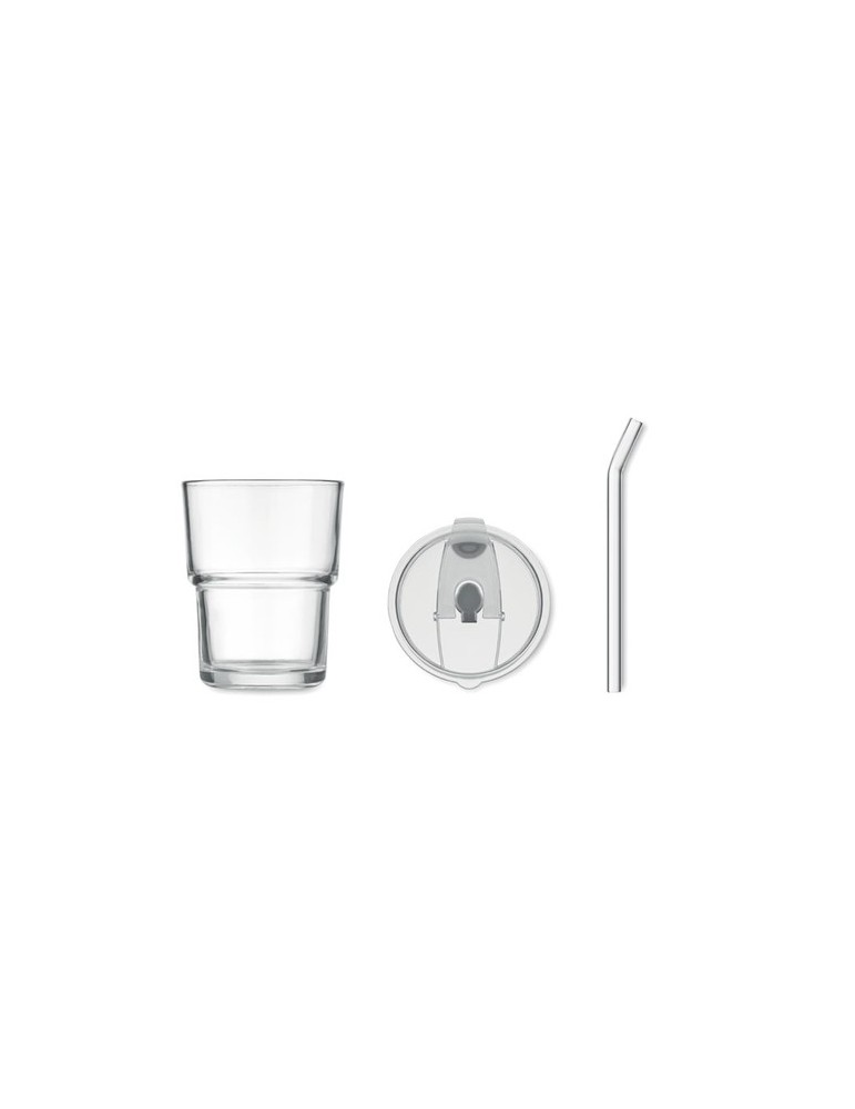 Gobelet verre et paille 400ml SIP personnalisable