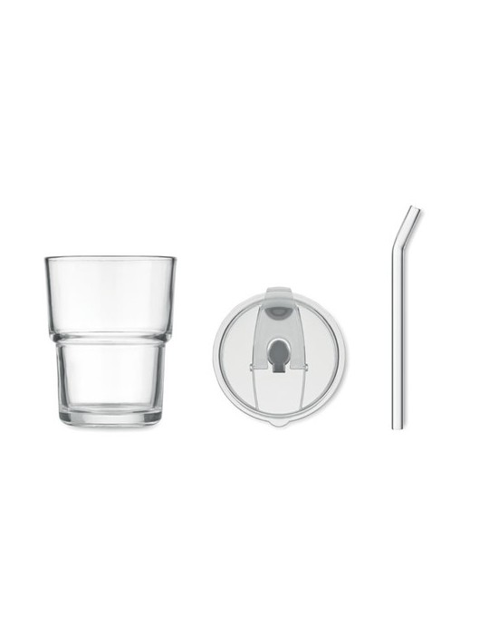 Gobelet verre et paille 400ml SIP personnalisable