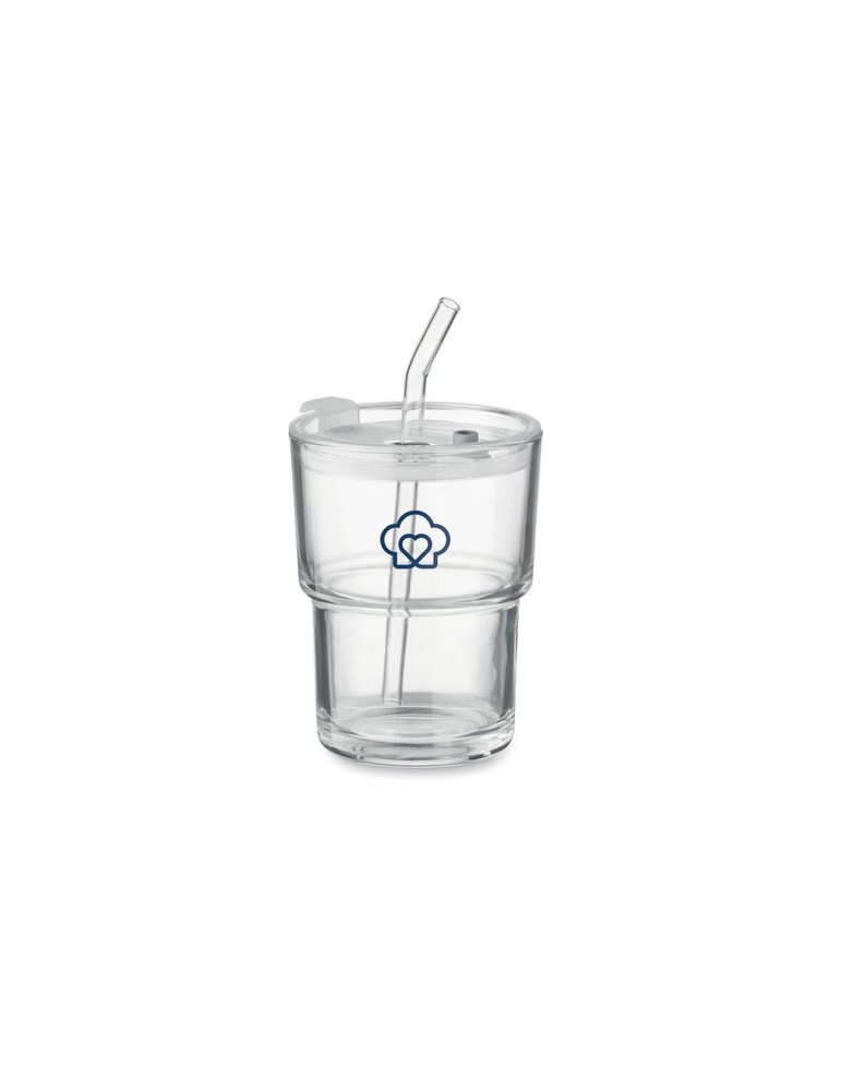 Gobelet verre et paille 400ml SIP personnalisable