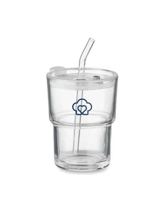 Gobelet verre et paille 400ml SIP personnalisable