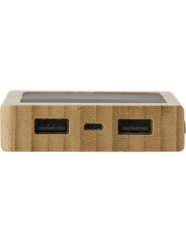 Chargeur solaire en bambou 8 000 mAh Joan personnalisé