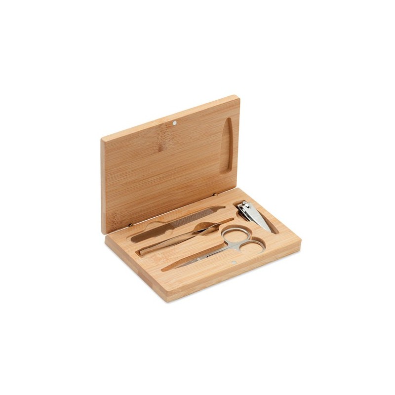 Set de manucure personnalisable élégant et précis pas cher - SEWA Matières : bambou Couleurs : bois