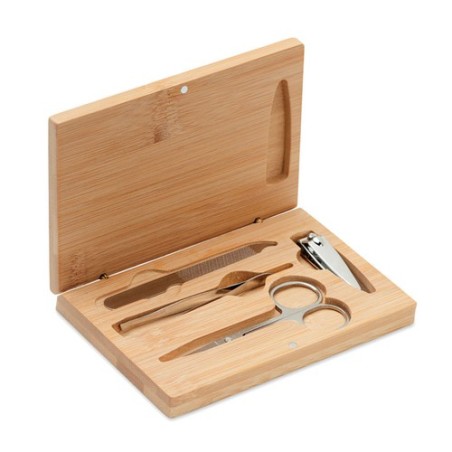 Set de manucure personnalisable élégant et précis pas cher - SEWA Matières : bambou Couleurs : bois