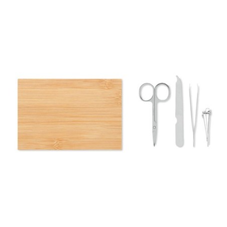 Set de manucure personnalisable élégant et précis pas cher - SEWA Matières : bambou Couleurs : bois personnalisable avec votre l