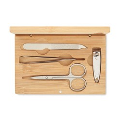 Set de manucure personnalisable élégant et précis pas cher - SEWA Matières : bambou Couleurs : bois impression haute définition