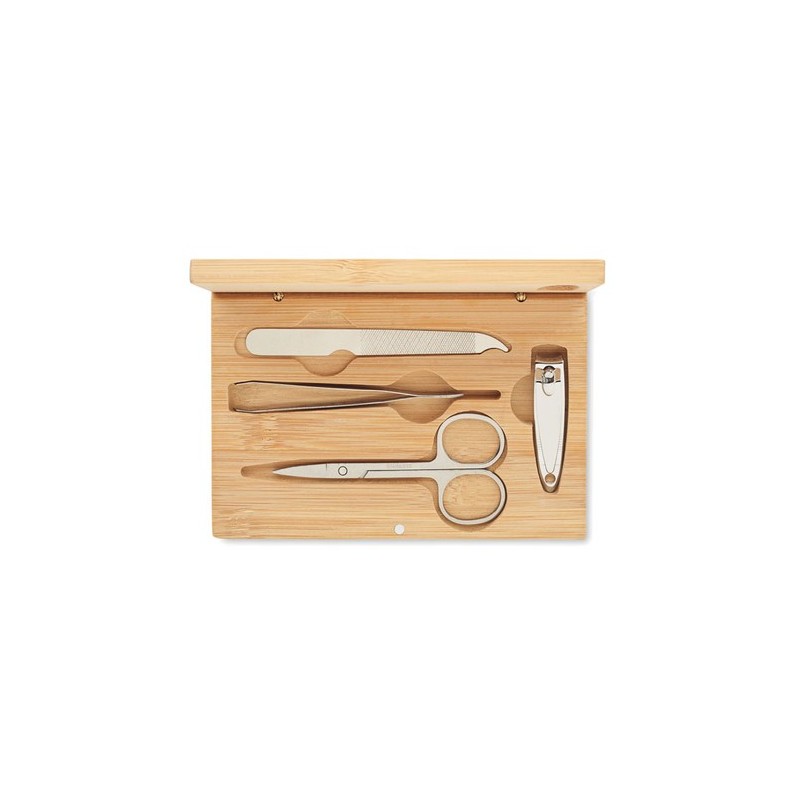 Set de manucure personnalisable élégant et précis pas cher - SEWA Matières : bambou Couleurs : bois impression haute définition