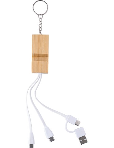 Porte-clés en Bambou et Chargeur USB-C Pas Cher - Cadeau Personnalisée Sutton