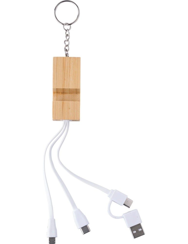 Porte-clés en Bambou et Chargeur USB-C Pas Cher - Cadeau Personnalisée Sutton