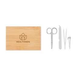 Set de manucure personnalisable élégant et précis pas cher - SEWA Matières : bambou Couleurs : bois marquage laser ultra précis