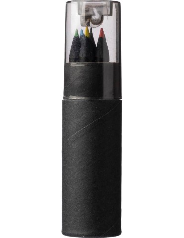 Tube en carton recyclé personnalisé de 7 crayons Beate pas cher