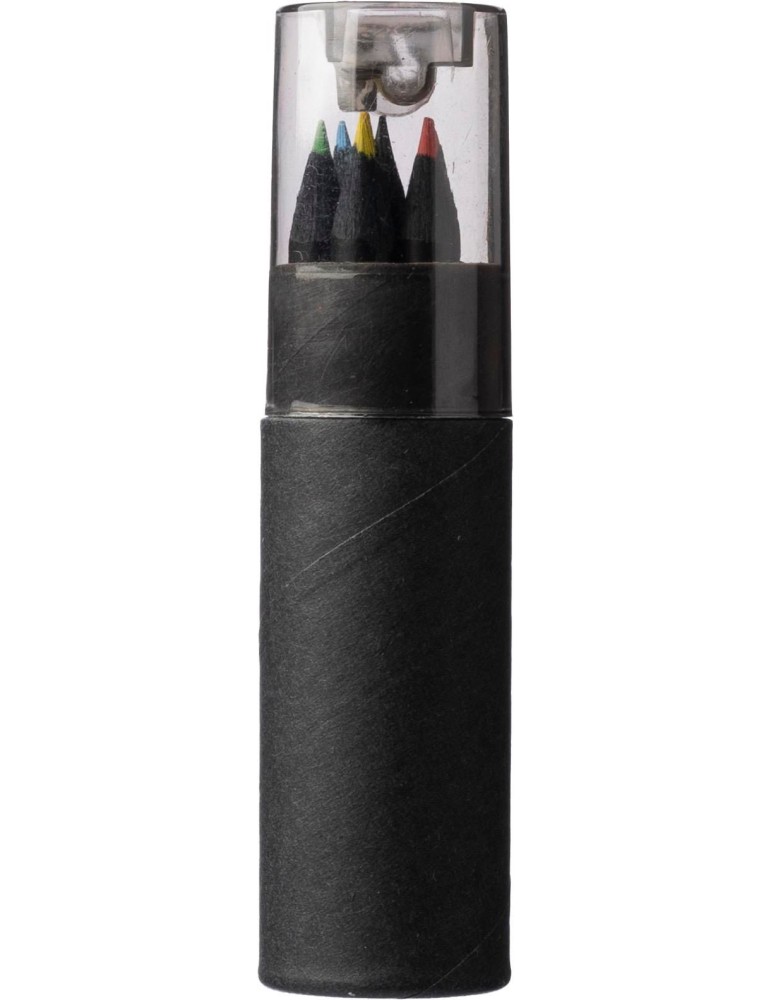 Tube en carton recyclé personnalisé de 7 crayons Beate pas cher