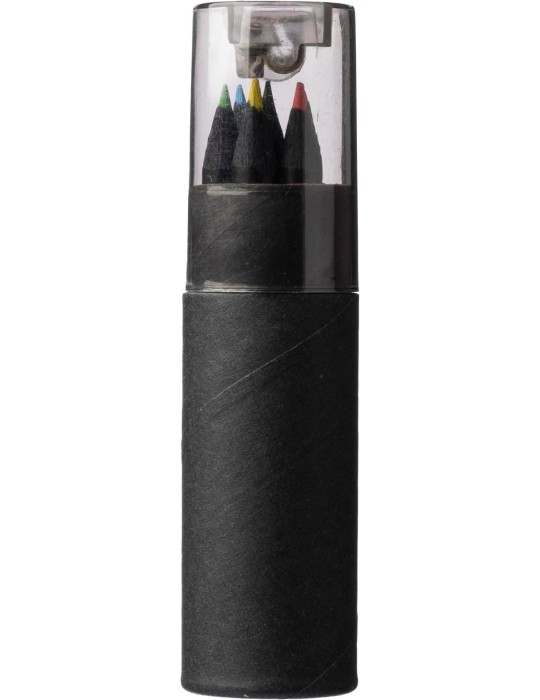 Tube en carton recyclé personnalisé de 7 crayons Beate pas cher