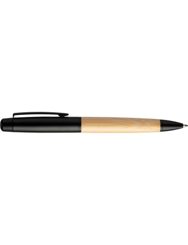 Stylo bille twist personnalisé en acier inoxydable et bambou Anke pas cher 2