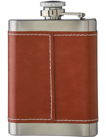 Flasque en acier inoxydable et PU de 100 ml publicitaire Cedric