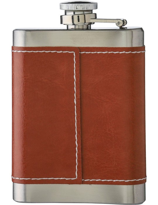 Flasque en acier inoxydable et PU de 100 ml publicitaire Cedric