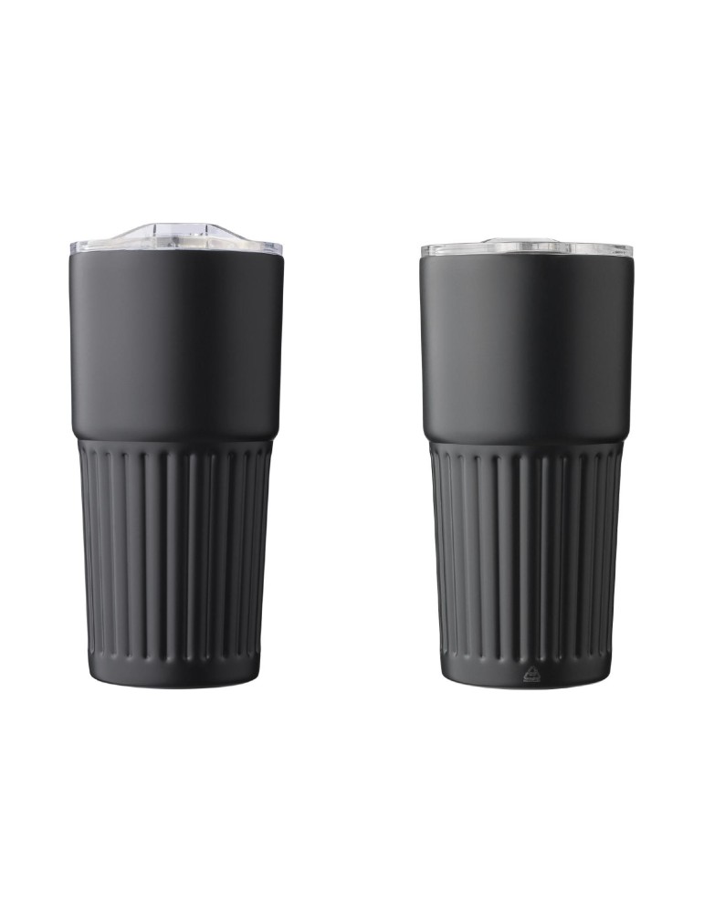 Mug double paroi en acier inoxydable recyclé de 500 ml Kael