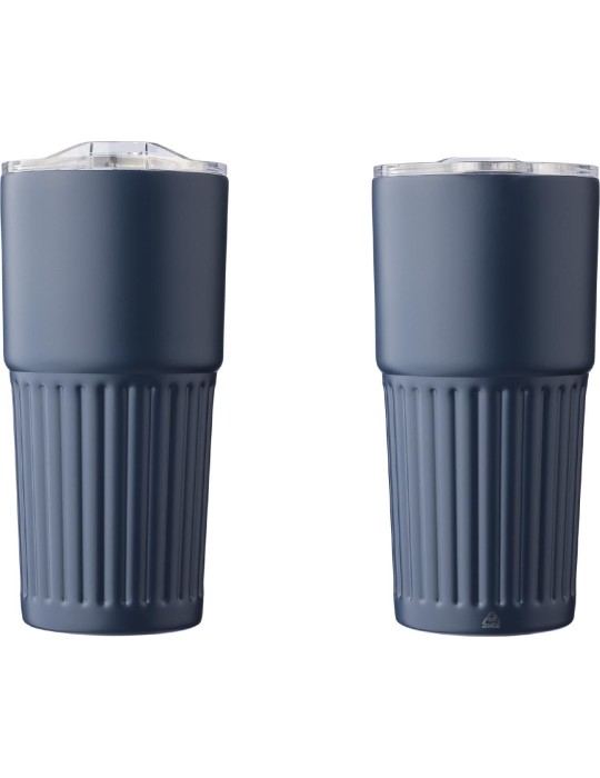 Mug double paroi en acier inoxydable recyclé de 500 ml Kael