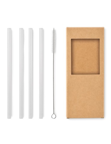 4 pailles en verre réutilisables s GLAW
