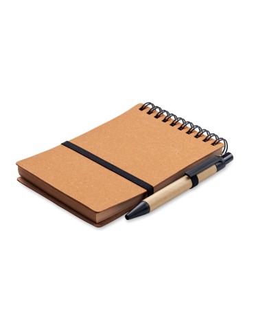 Cahier recyclé et stylo à bille publicitaire NOTIE